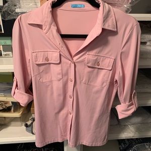 J. McLaughlin 3/4 sleeve jersey button down